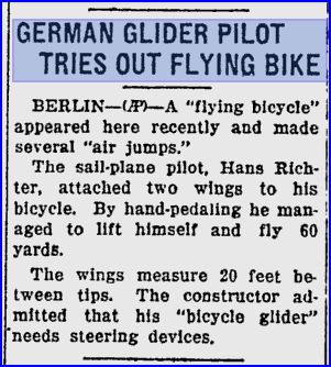HansRichterBICYCLEgliderNewspaperSarasotaHearld1931.JPG